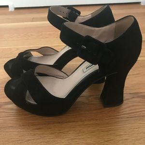Miu Miu Crisscross platform Sandals.